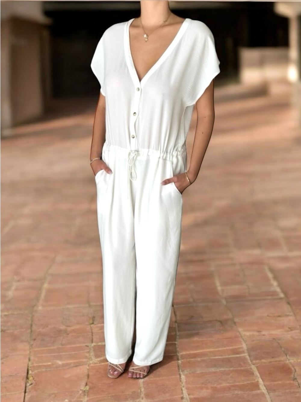🆕 Grade & Gather White Jumpsuit Straight Leg